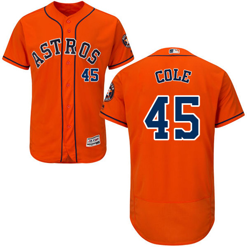 Houston Astros #45 Gerrit Cole Orange Flexbase Authentic Collection Stitched Jersey Men's