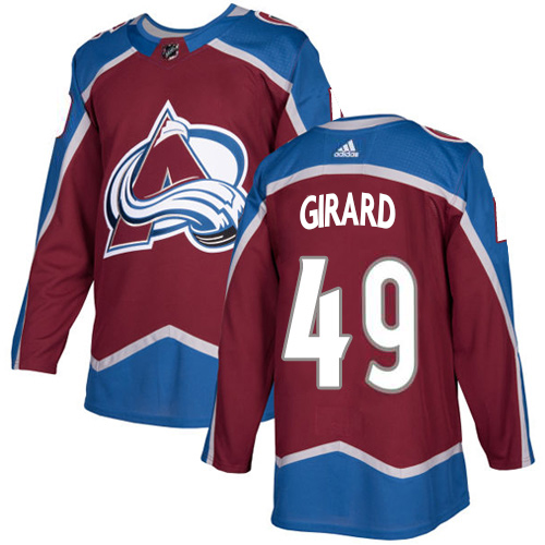 Adidas Colorado Avalanche #49 Samuel Girard Burgundy Home Authentic Stitched Jersey Men's