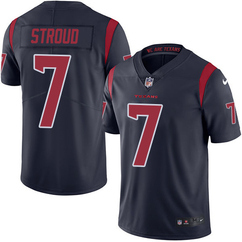 Texans #7 C.J. Stroud Navy Blue Youth Stitched Limited Rush Jersey