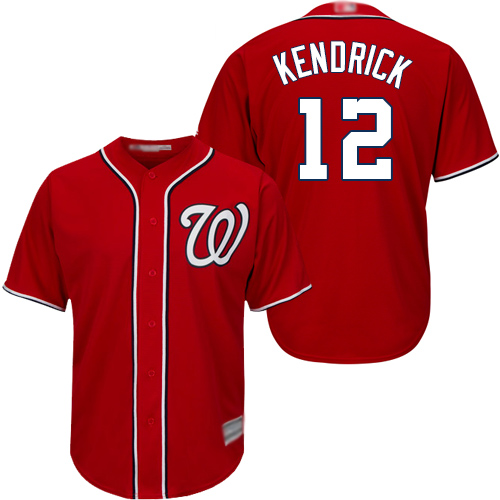 Washington Nationals #12 Howie Kendrick Red Cool Base Stitched Jersey Men's