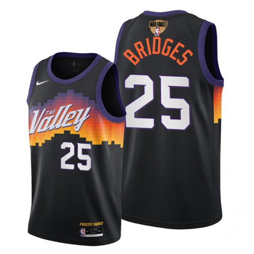 Phoenix Suns #25 Mikal Bridges Youth 2021 Finals Bound City Edition Jersey Black Youth