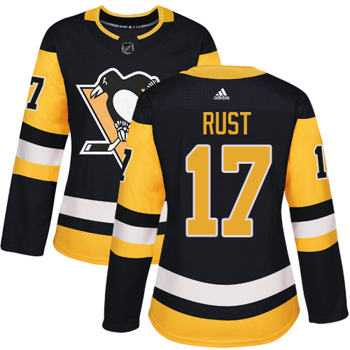 Adidas Pittsburgh Penguins #17 Bryan Rust Black Home Authentic Women's Stitched Jersey Womens