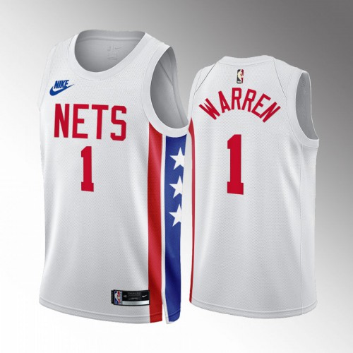 Brooklyn Nets #1 T.J. Warren White 2022-23 Mens Classic Edition Jersey Mens