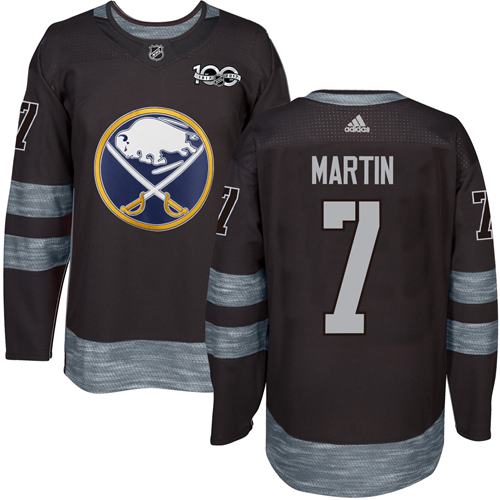 Adidas Buffalo Sabres #7 Rick Martin Black 1917-2017 100th Anniversary Stitched Jersey Men's