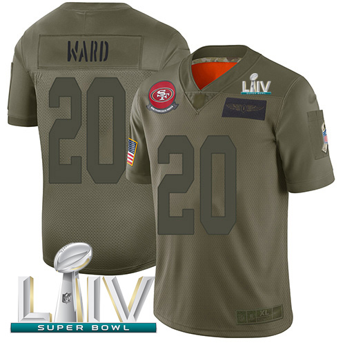 San Francisco 49ers #20 Jimmie Ward Camo Super Bowl LIV 2020 Men's Stitched Limited 2019 Salute To Service Jersey Men's