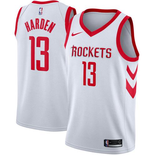 Houston Rockets #13 James Harden White Swingman Association Edition Jersey Mens