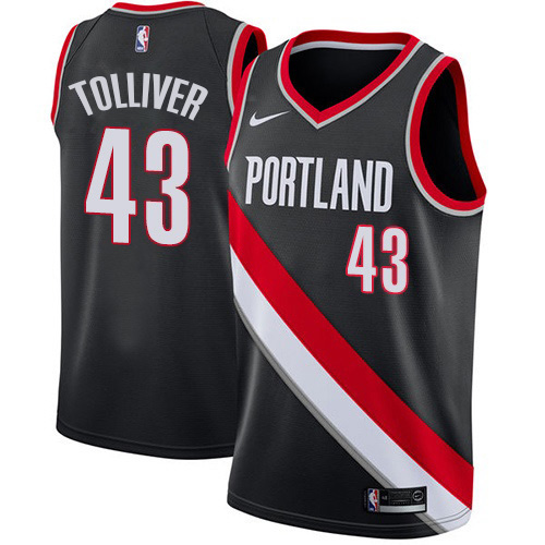 Portland Trail Blazers #43 Anthony Tolliver Black Swingman Icon Edition Jersey Mens