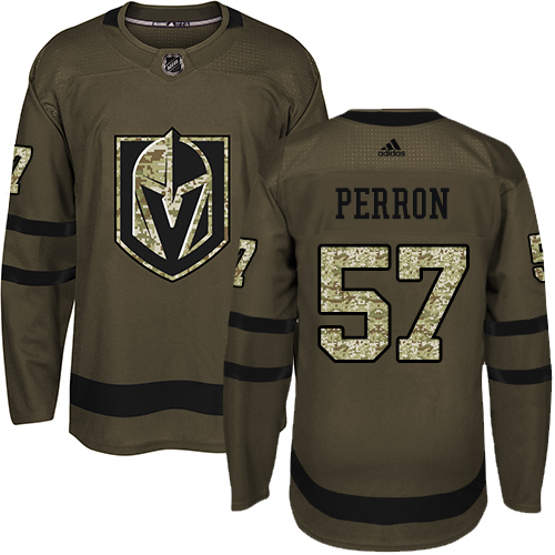 Adidas Golden Vegas Golden Knights #57 David Perron Green Salute to Service Stitched Jersey Men's