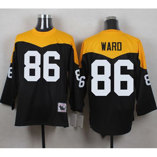 Mitchell And Ness 1967 Pittsburgh Steelers #86 Hines Ward Black/Yelllow Throwback Men's Stitched Jersey Men's