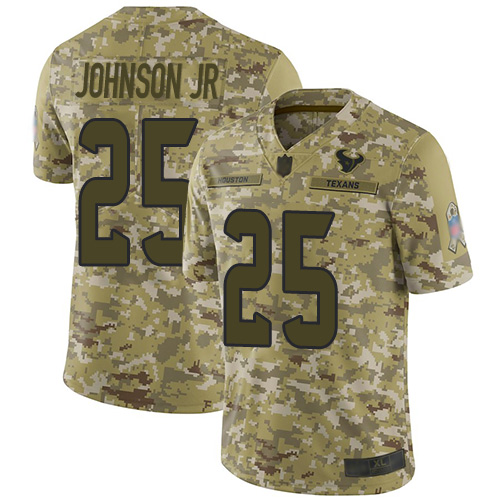 Houston Texans #25 Duke Johnson Jr Camo Men's Stitched Limited 2018 Salute To Service Jersey Men's