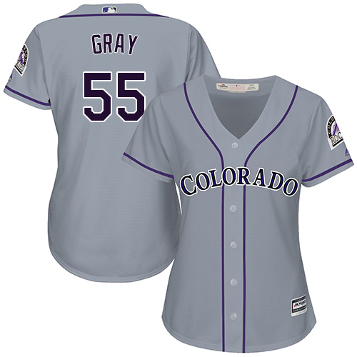 Colorado Rockies #55 Jon Gray Grey Road Women's Stitched Jersey Womens