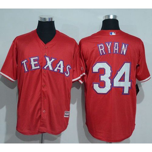Texas Rangers #34 Nolan Ryan Red New Cool Base Stitched Jersey Men's