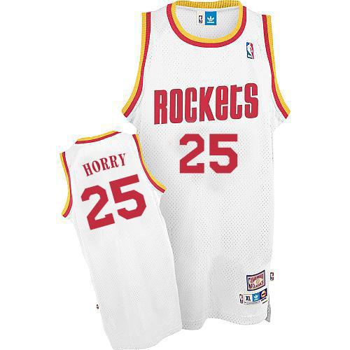 Houston Rockets #25 Robert Horry White Throwback Stitched Jersey Mens