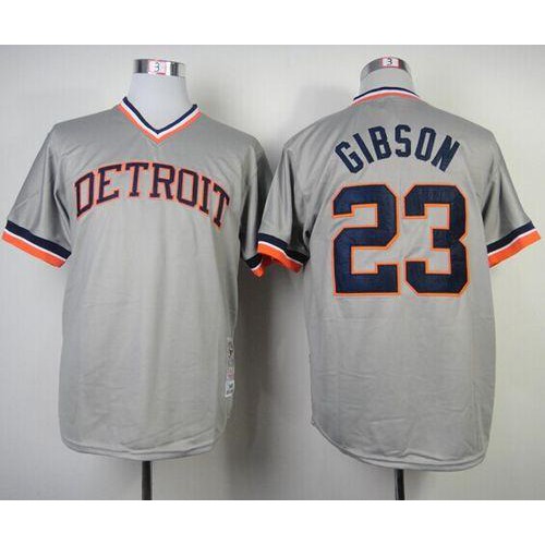 Mitchell And Ness 1984 Detroit Tigers #23 Kirk Gibson Grey Throwback Stitched Jersey Men's