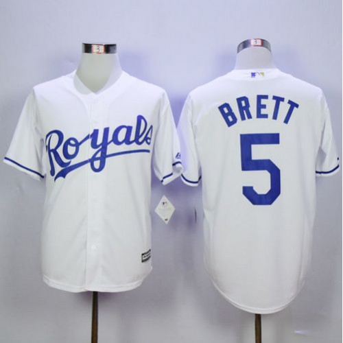 Kansas City Royals #5 George Brett White New Cool Base Stitched Jersey Men's