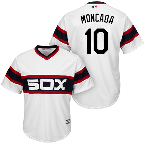 Chicago White Sox #10 Yoan Moncada White Alternate Home Cool Base Stitched Youth Jersey Youth