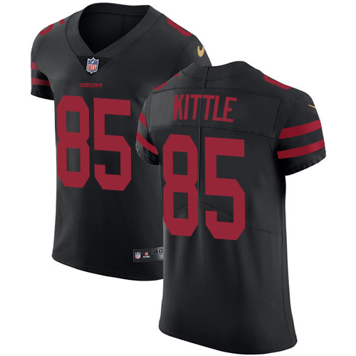 49ers #85 George Kittle Black Alternate Men's Stitched Vapor Untouchable Elite Jersey