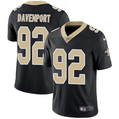 New Orleans Saints #92 Marcus Davenport Black Team Color Youth Stitched Vapor Untouchable Limited Jersey Youth