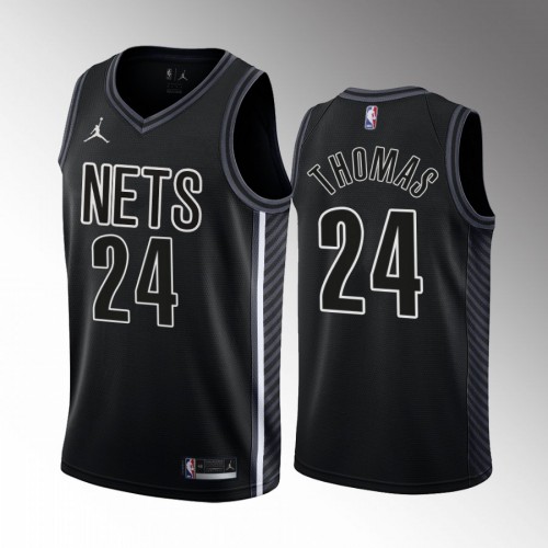 Brooklyn Nets #24 Cam Thomas Mens Black 2022-23 Statement Edition Jersey Mens