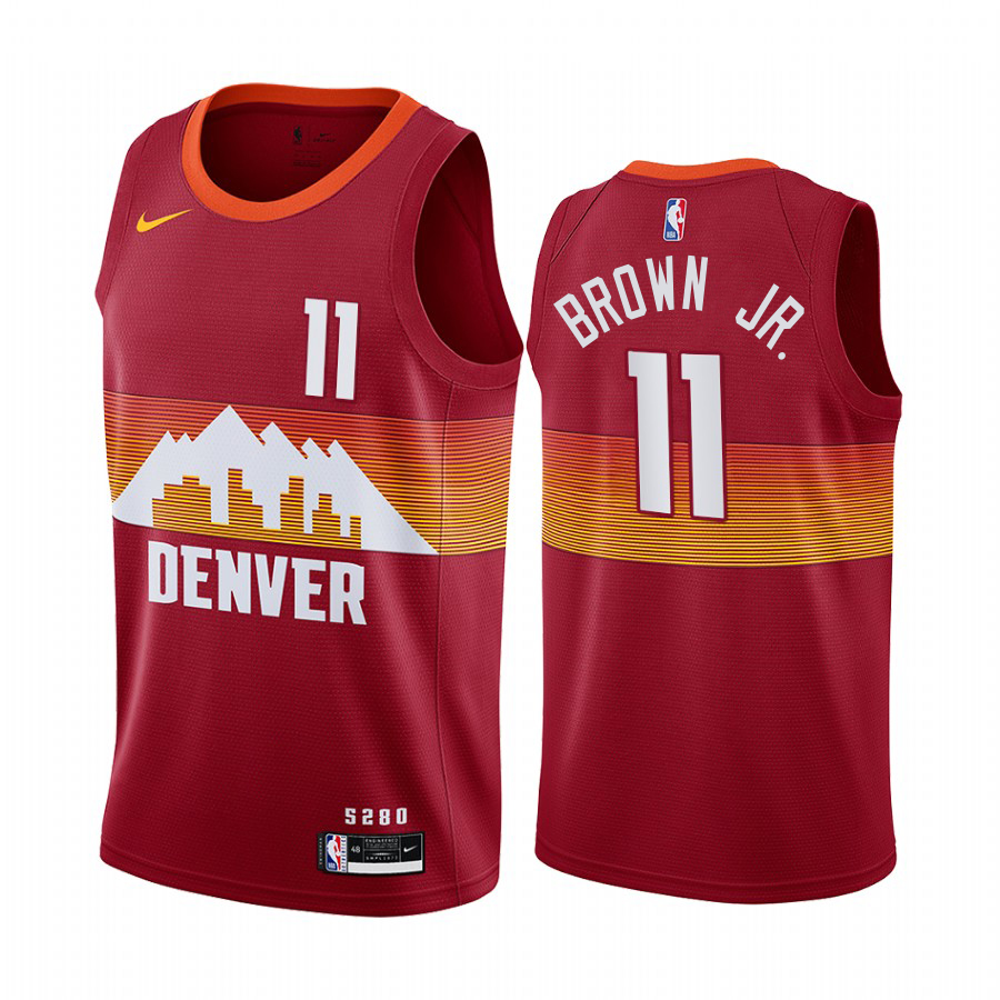 Nuggets #11 Bruce Brown Jr. Red Swingman 2020-21 City Edition Jersey