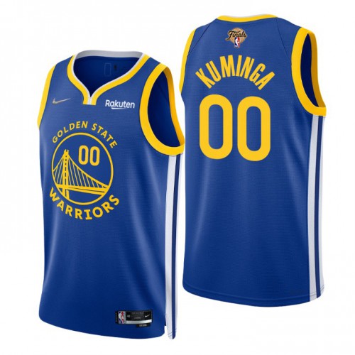 Golden State Warriors #00 Jonathan Kuminga Royal Youth 2022 Finals Icon Edition 75th Anniversary Diamond Swingman Jersey Youth