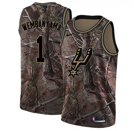 San Antonio Spurs #1 Victor Wembanyama Camo Youth Swingman Realtree Collection Jersey