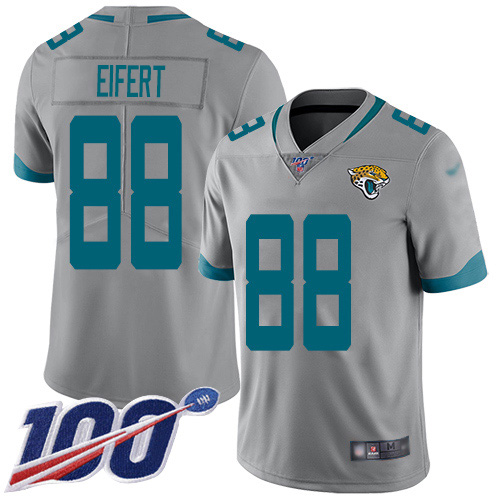 Jacksonville Jaguars #88 Tyler Eifert Silver Men's Stitched Limited Inverted Legend 100th Season Jersey Men's