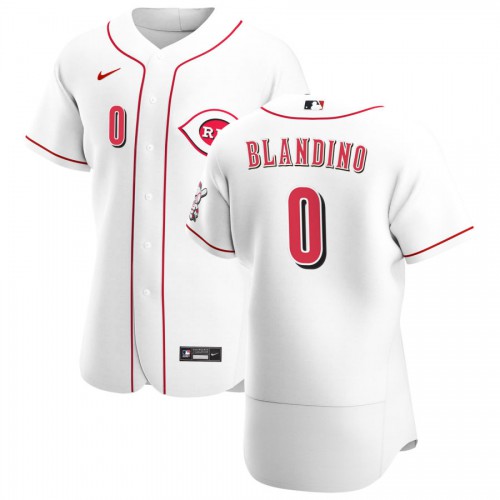 Cincinnati Cincinnati Reds #0 Alex Blandino Men's White Home 2020 Authentic Player Jersey Men's