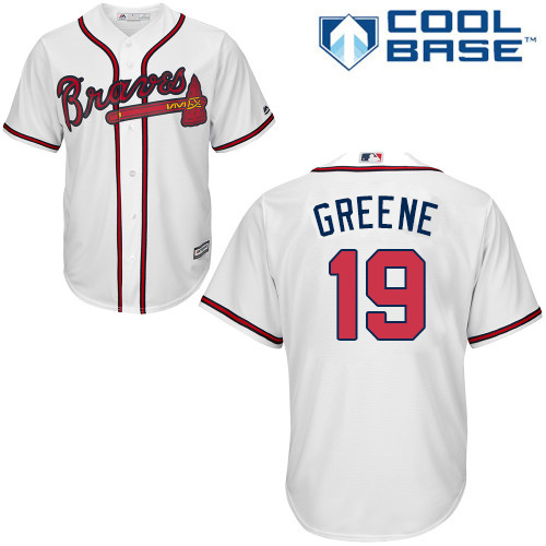 Atlanta Braves #19 Shane Greene White New Cool Base Stitched Jersey Men's