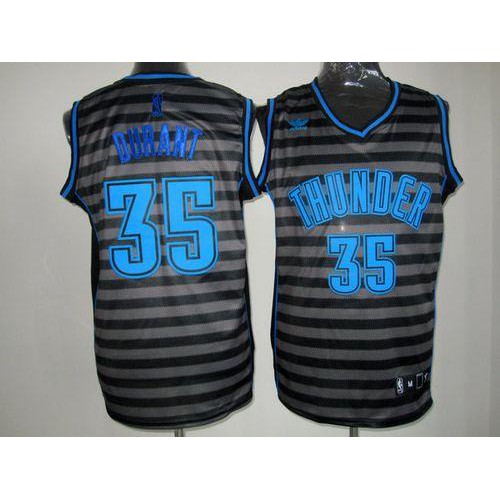 Oklahoma City Thunder #35 Kevin Durant Black/Grey Groove Stitched Jersey Mens