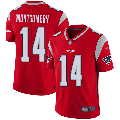 Patriots #14 Ty Montgomery Red Youth Stitched Limited Inverted Legend Jersey