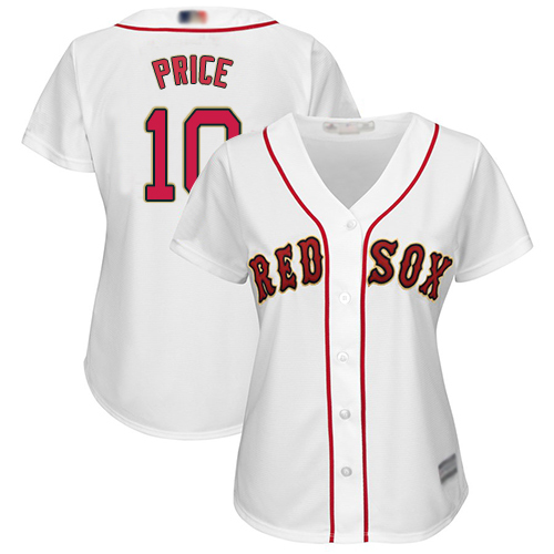 Boston Red Sox #10 David Price White Home Women's Stitched Jersey Womens