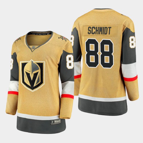 Vegas Golden Vegas Golden Knights #88 Nate Schmidt Women 2020-21 Player Alternate Stitched Jersey Gold Womens