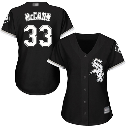 Chicago White Sox #33 James McCann Black Alternate Women's Stitched Jersey Womens