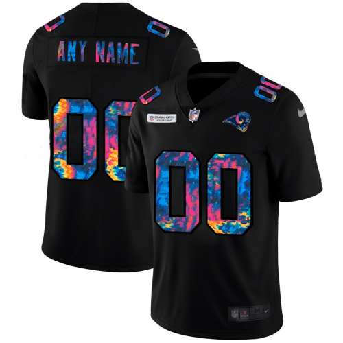 Los Angeles Rams Custom Men's Multi-Color Black 2020 Crucial Catch Vapor Untouchable Limited Jersey