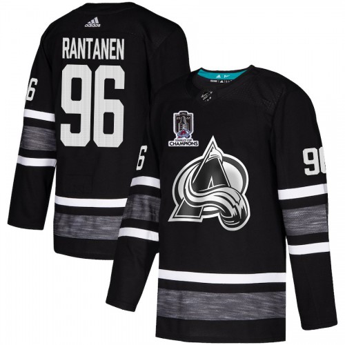 Adidas Colorado Avalanche #96 Mikko Rantanen Black 2022 Stanley Cup Champions Authentic All-Star Stitched Jersey Men's