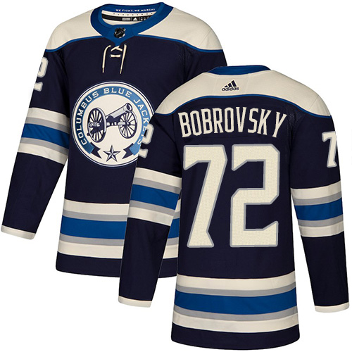 Adidas Columbus Blue Jackets #72 Sergei Bobrovsky Navy Alternate Authentic Stitched Youth Jersey Youth
