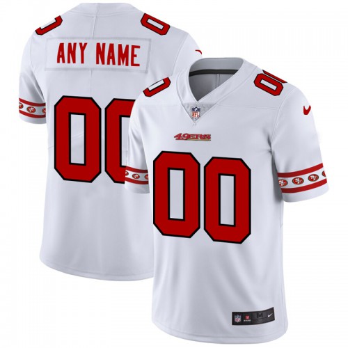 San Francisco 49ers Custom White Team Logo Vapor Limited Jersey