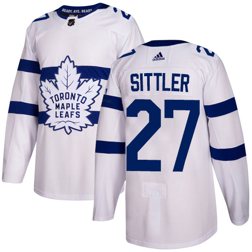 Adidas Maple Toronto Maple Leafs #27 Darryl Sittler White Authentic 2018 Stadium Series Stitched Jersey Men's