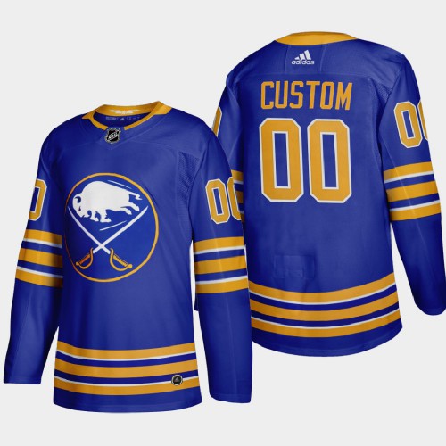 Buffalo Sabres Custom Men's Adidas 2020-21 Home Authentic Player Stitched Jersey Royal Blue
