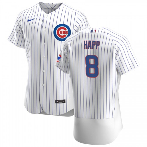 Chicago Chicago Cubs #8 Ian Happ Men's White Home 2020 Authentic Player Jersey Men's