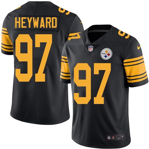 Pittsburgh Steelers #97 Cameron Heyward Black Youth Stitched Limited Rush Jersey Youth