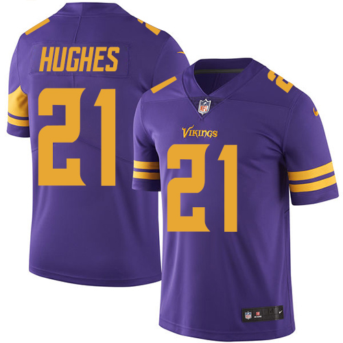 Minnesota Vikings #21 Mike Hughes Purple Men's Stitched Limited Rush Jersey Men's
