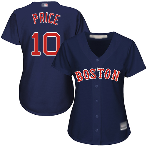 Boston Red Sox #10 David Price Navy Blue Alternate Women's Stitched Jersey Womens