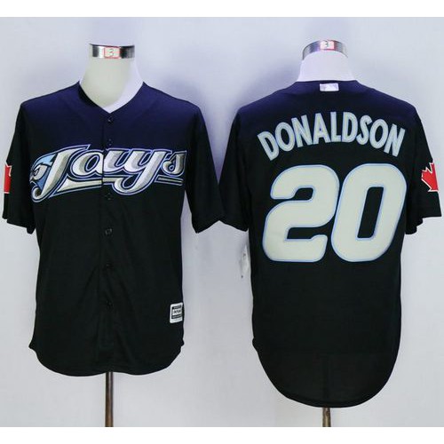 Toronto Blue Jays #20 Josh Donaldson Black New Cool Base Stitched Jersey Men's