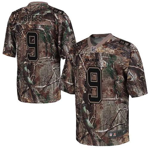 Saints #9 Drew Brees Camo Men's Stitched Realtree Elite Jersey