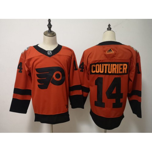 Adidas Philadelphia Flyers #14 Sean Couturier Orange 2019 Stadium Series Stitched Jersey Men's