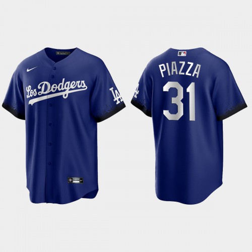 Los Angeles Los Angeles Dodgers #31 Mike Piazza Men's 2021 City Connect Game Jersey Royal Men's