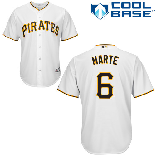 Pittsburgh Pirates #6 Starling Marte White Cool Base Stitched Youth Jersey Youth