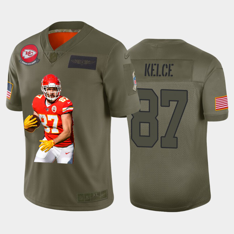 Kansas City Chiefs #87 Travis Kelce Team Hero Vapor Limited Jersey Camo